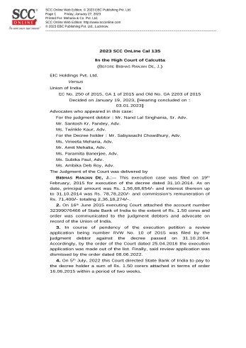 Judgment- EIC Holdings Private Limited v. Union of India